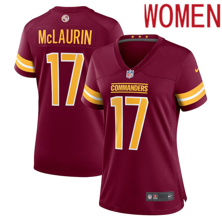 Women Washington Commanders 17 Terry McLaurin Nike Burgundy Player Game NFL Jersey